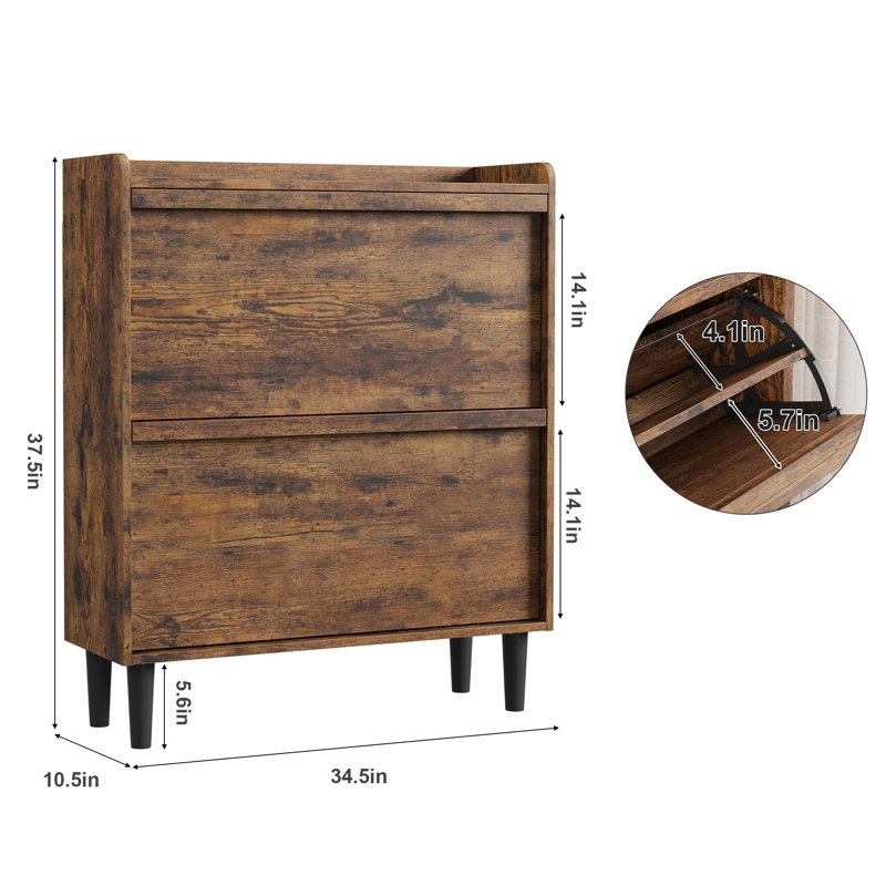 16 Pair Shoe Storage Cabinet