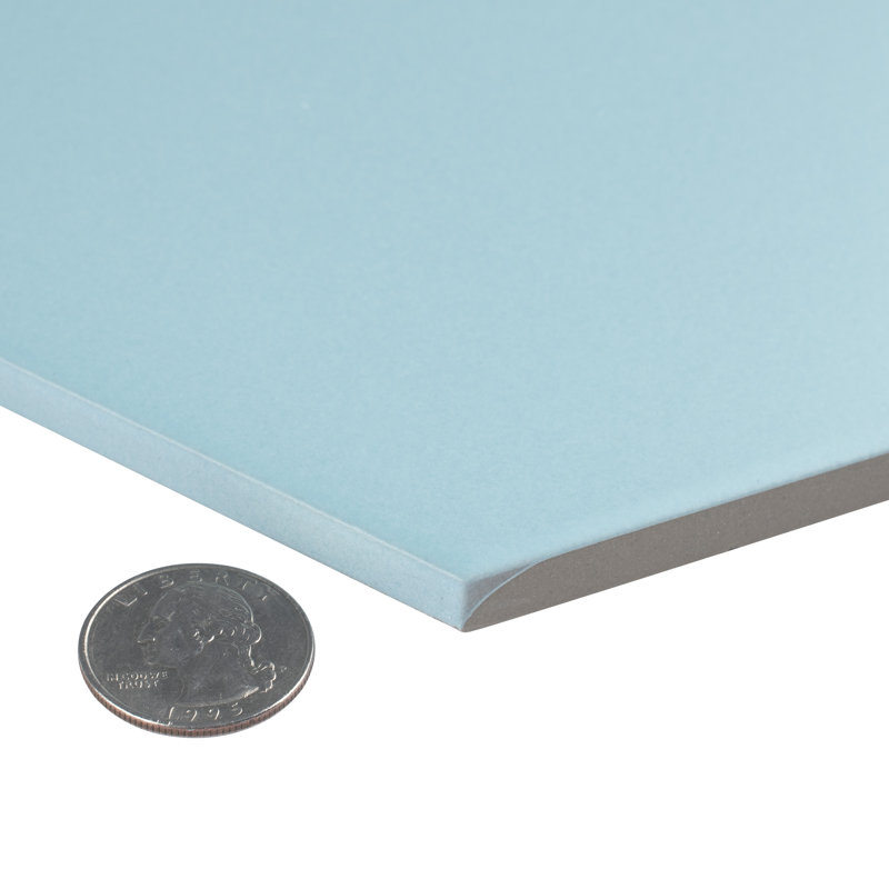 Carreau de porcelaine 9 po x 10 po Textile Hex, Aigue-marine
