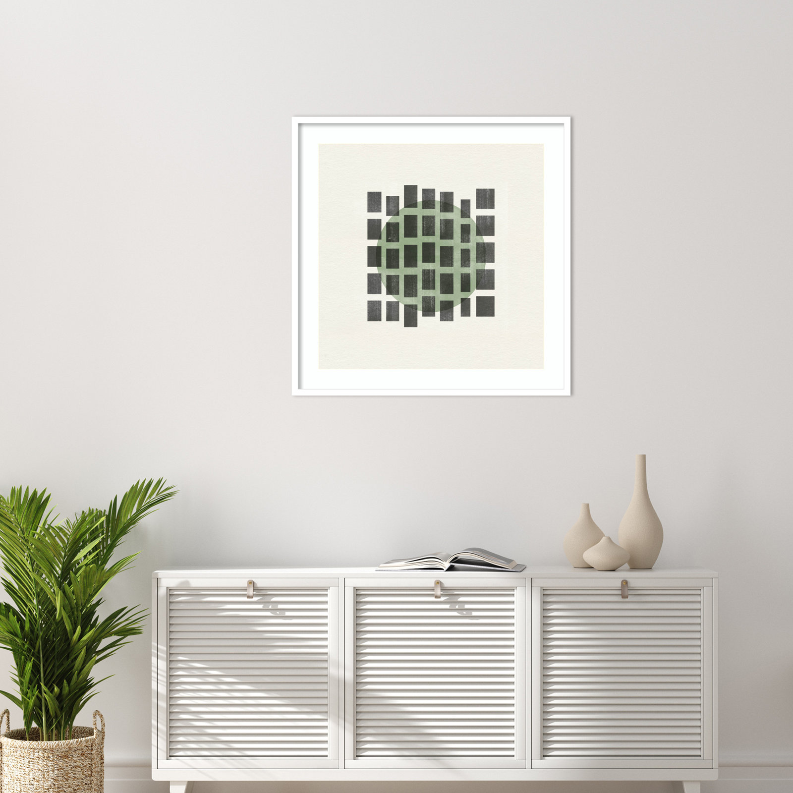 Minimalist Japandi 01 by The MIUUS STUDIO Wood Framed Wall Art Print, White, 33" H x 33" W