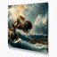 «Nautical Jumelles», art mural sur toile noire