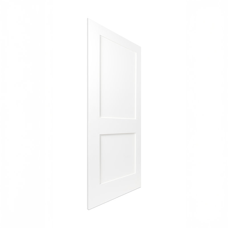 Shaker à 2 panneaux Slab blanc - sans poignée, 36 po x 96 po
