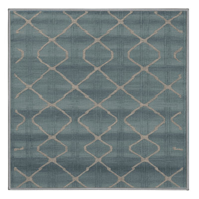 Machine Washable Trellis Grey Area Rug