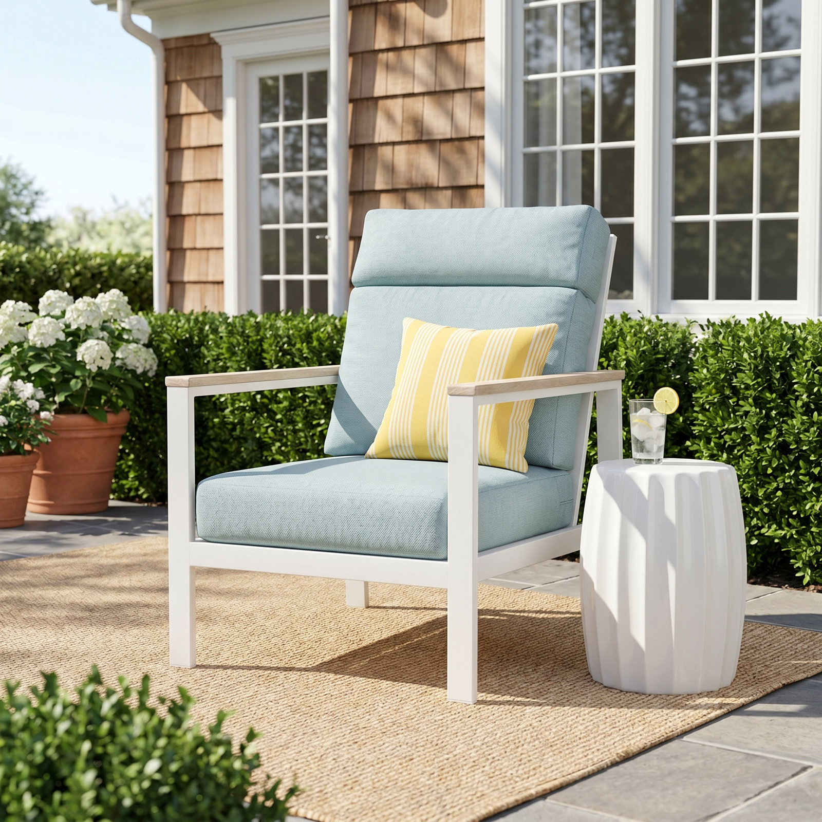 Townsend Sunbrella® Patio Lounge Chair, Canvas White
