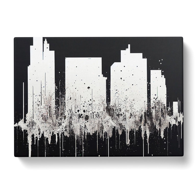 Sparkling Abstract City Skyline - Wrapped Canvas Print, 35cm H x 50cm W x 3cm D