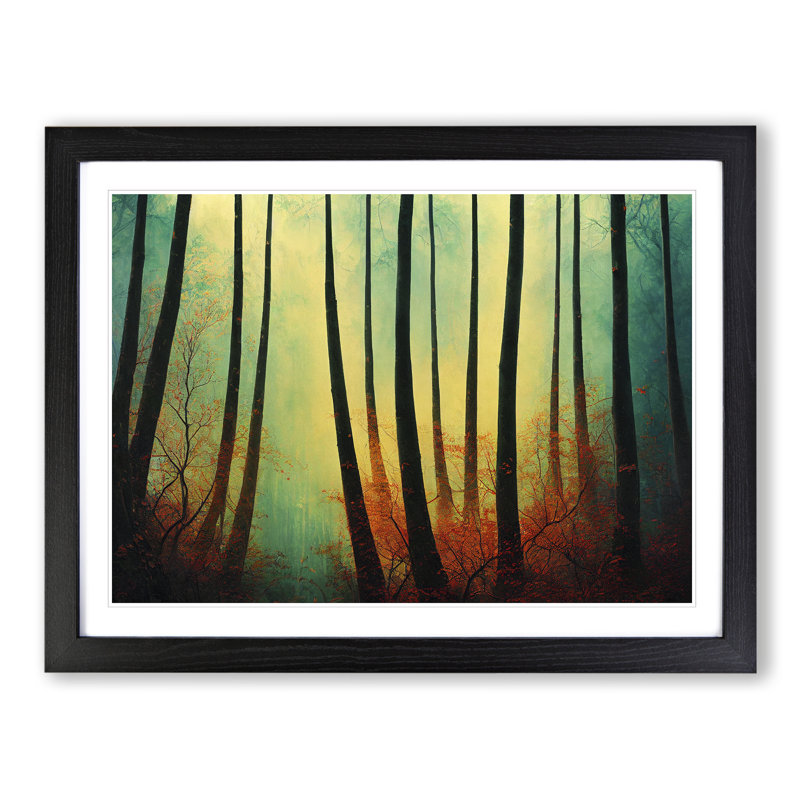 A Mesmerising Forest - Single Picture Frame Print, 46cm H x 64cm W x 2cm D, Black Framed