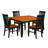 5 Piece Kitchen Table Set for 4 Includes a Square Dining Room Table with Butterfly Leaf and 4 Dining Chairs, Black & Cherry-49677875