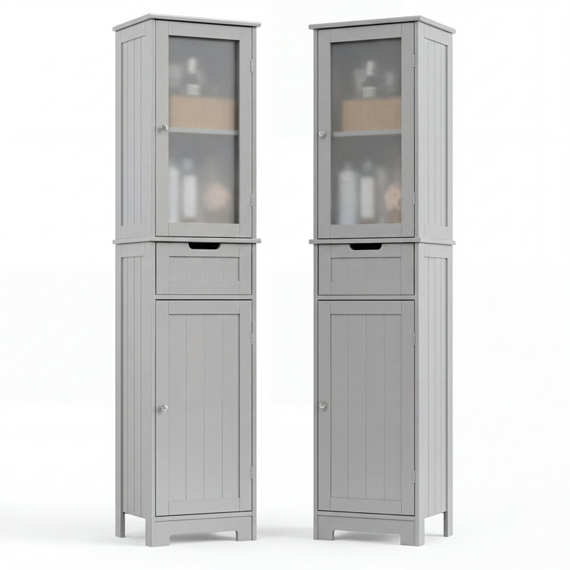 Armoire à linge autoportante 2 pièces, Grey 