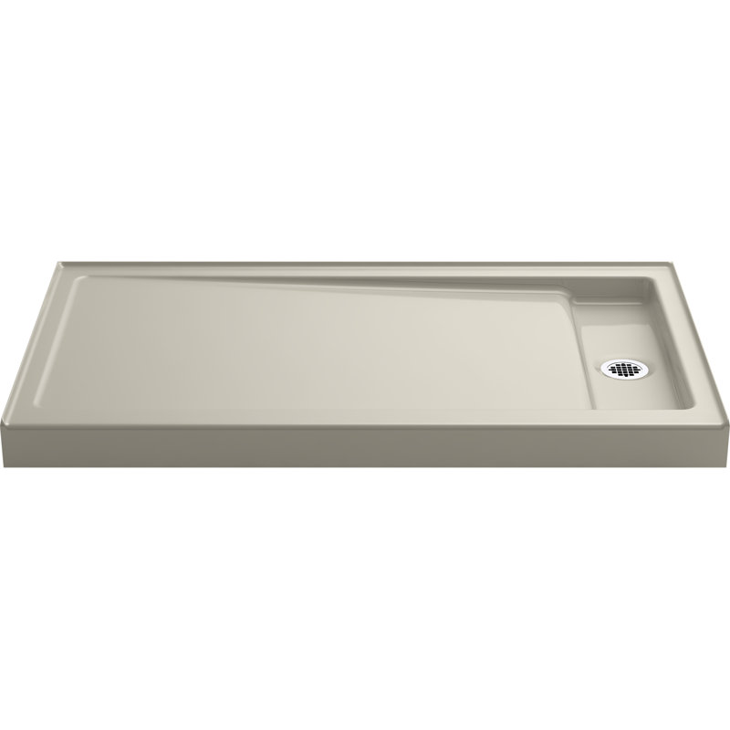 Bellwether 60" x 34" Single-Threshold Shower Base, Sandbar, Right Center