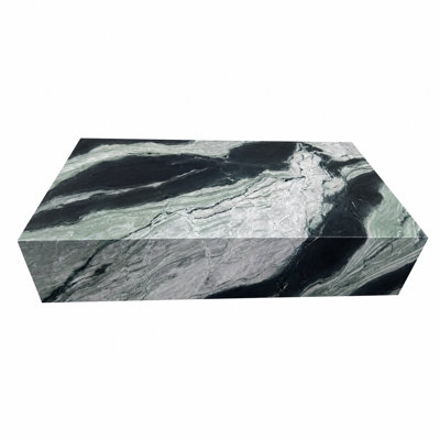 Table basse en marbre véritable - marbre Matcha Verde, très grand 54 po