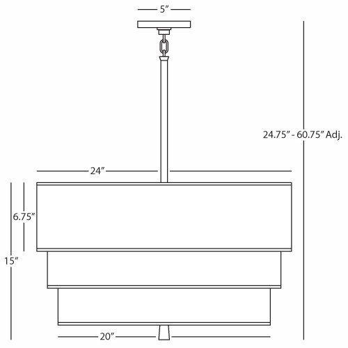 Decker 3 - Light Chandelier, Modern Brass