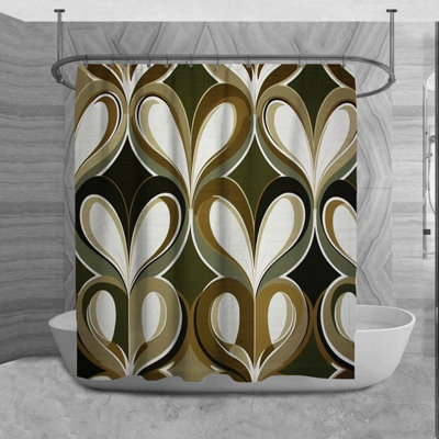 Rideau de douche à motif géométrique Sulender
