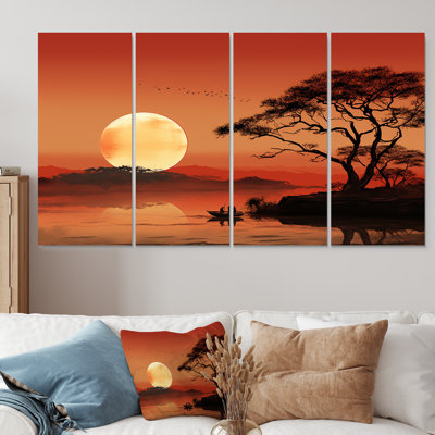 Art mural africain, "Spirit of the Wild I" en Afrique, 4 pièces