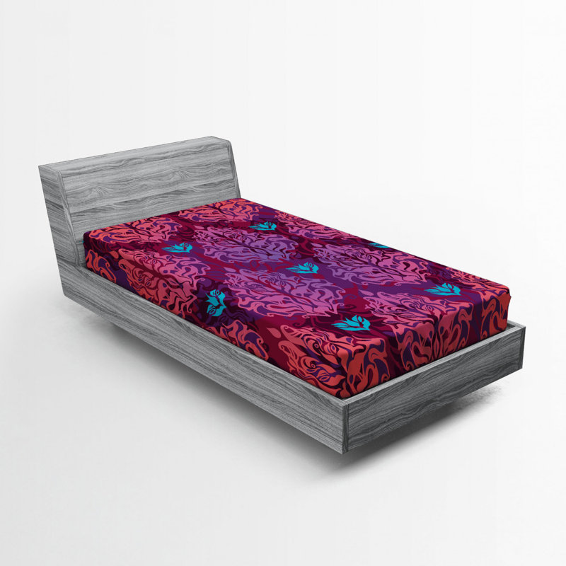 Microfiber Damask Fitted Sheet, Twin Fitted Sheet