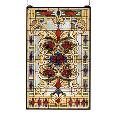 22"W X 35"H Estate Floral Stained Glass Window