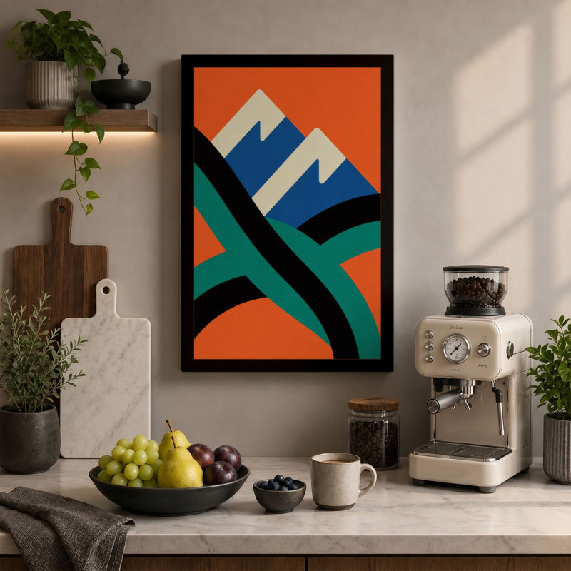 Harmony Geometric - Wrapped Canvas, 24x16 - 61.0 x 40.6 cm, Ochre Border