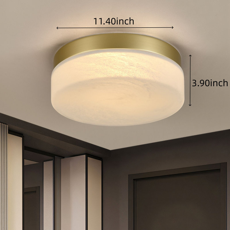 12-inch 24w Gold Flush Mount Led Ceiling Light – Round Low Profile Fixtures For Bedroom, Living Room & Dining Room (damp Location Rated)