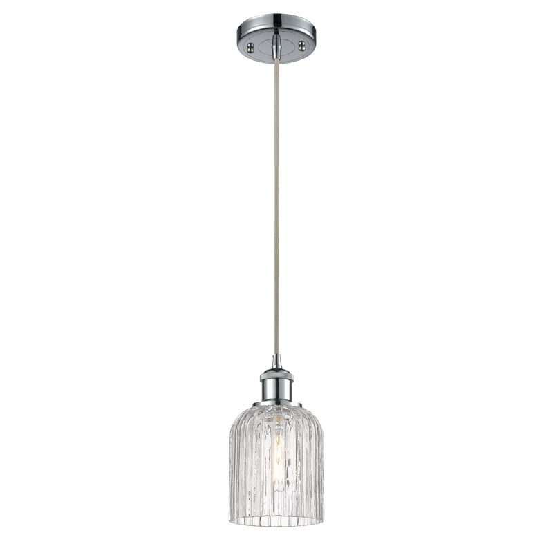 Luminaire suspendu 1 lumière Aalina, Chrome poli, Clair