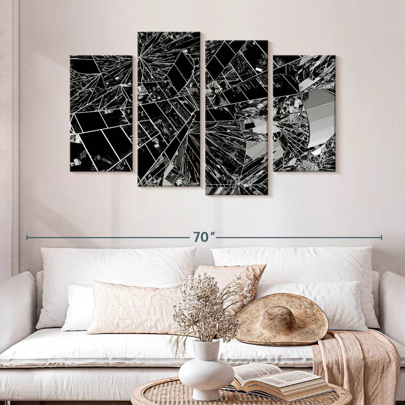 Miroir abstrait Avery, H 32 po x l 52 po