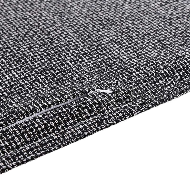 Tweed Solid Color Classic Modern Rustic Woven Comforter Set, Queen Comforter + 2 Standard Shams, Black