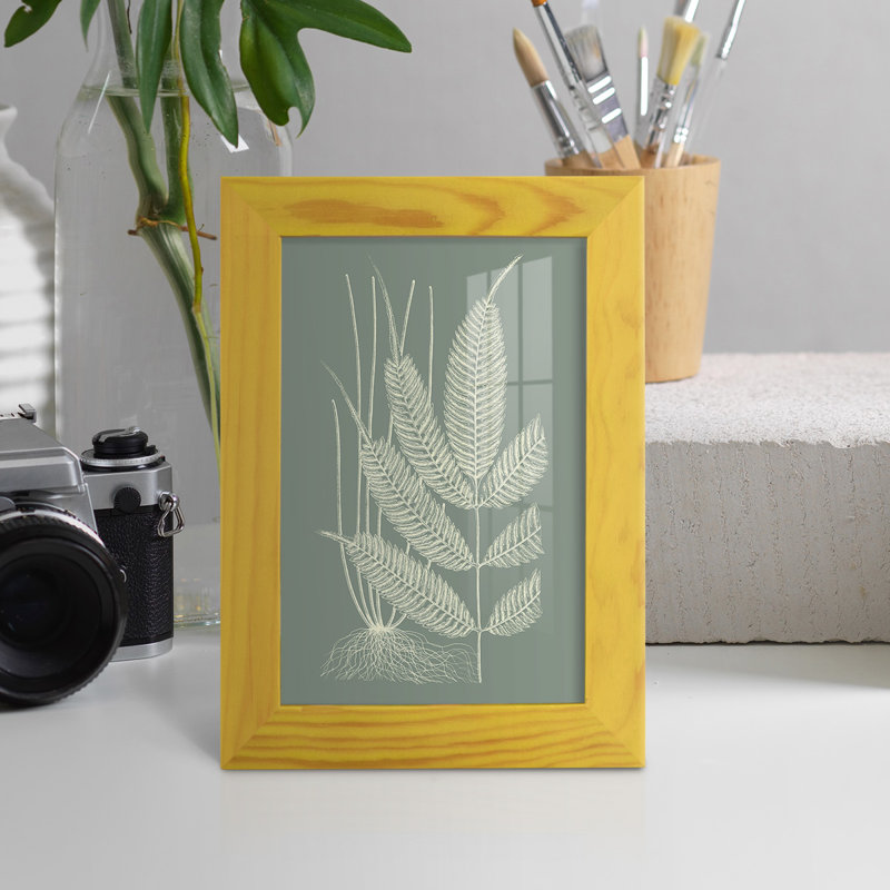 Ferns On Sage II " Ferns On Sage II ", 6" H x 4" W x 1" D, Yellow