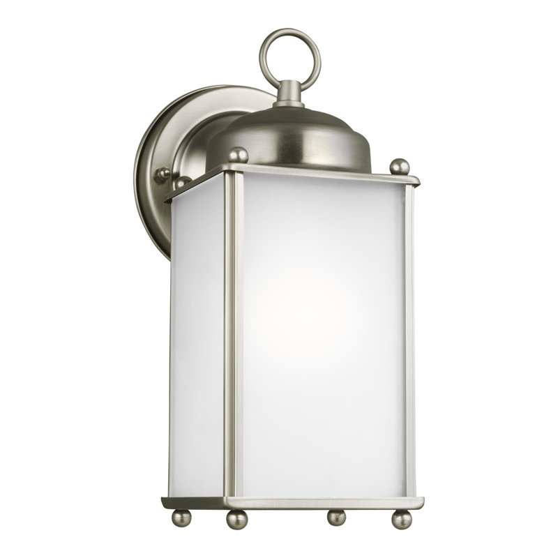 New Castle Large One Light Outdoor Wall Lantern from Generation Lighting , Antique Brushed Nickel, No