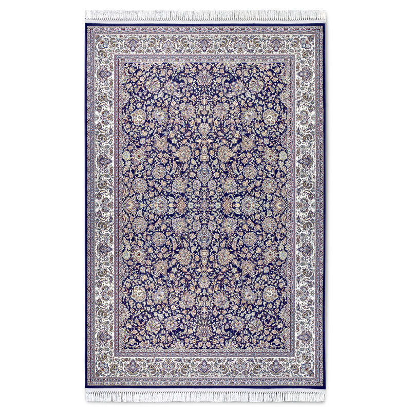 Kollektion 1870 Machine Woven Blue/Cream Indoor Rug, Rectangle 190 x 285cm