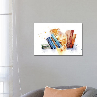 Sleeping Cat 1 Piece Wrapped Canvas Painting