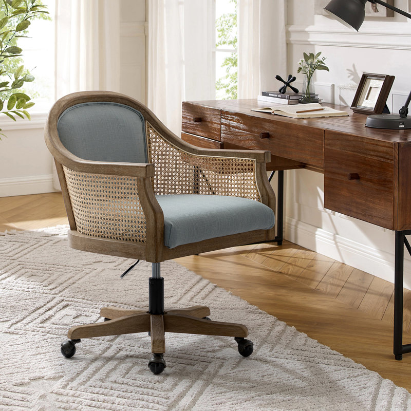Chaise de bureau Ackeron, Toile bleue