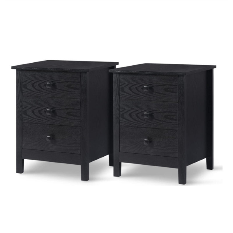3-Drawer Nightstands for Bedroom (Set of 2)