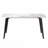 62.99" Modern Rectangular Dining Table White Artificial Stone Curved Edge Black Metal Legs 6 Person-13518880