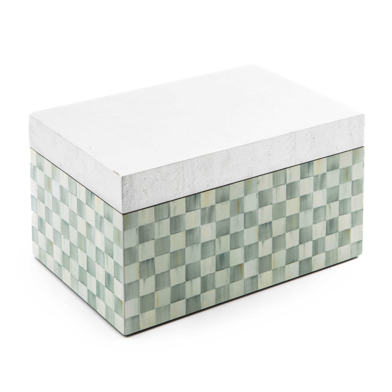 Handmade Sterling Check Lacquer Lidded Box for Kids