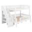 Lit double superposé au-dessus de grand lit double avec escalier de rangement-433970013