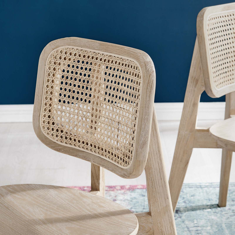 Modway Habitat Wood Dining Side Chair Set of 2, Gray