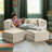 Shontae Zipline Boneless Convertible Compression Sleeper Loveseat, Ottomans & Pillows, Textured Microvelvet-710735751
