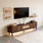 Modern Design TV Stand for 75 Inch TVs, Media Console with Rattan-Front Drawer and Smart Storage