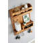 Grand porte-clés mural et organisateur de courrier avec tableau noir, solution de rangement en bois pour les clés, le courrier et les notes-1533074043