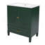 Meuble-lavabo 30 po avec lavabo style rétro, espace de rangement multifonctionnel, tablette de porte, porte à fermeture douce, vert-659627186