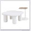 Ensemble de 2 tables basses modernes en forme de pétales de forme irrégulière avec pieds à colonnes romaines et plateau en verre pour le salon