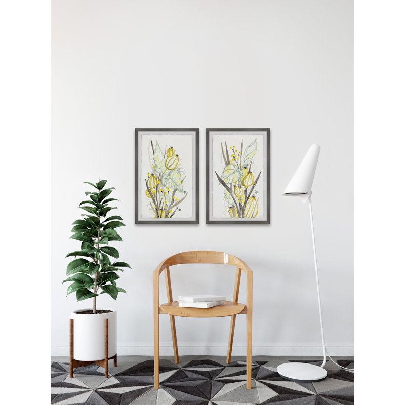 Ethereal Citron III - Ensemble de 2 reproductions de cadres photo simples, H 18 po x l 12 po x P 1,5 po