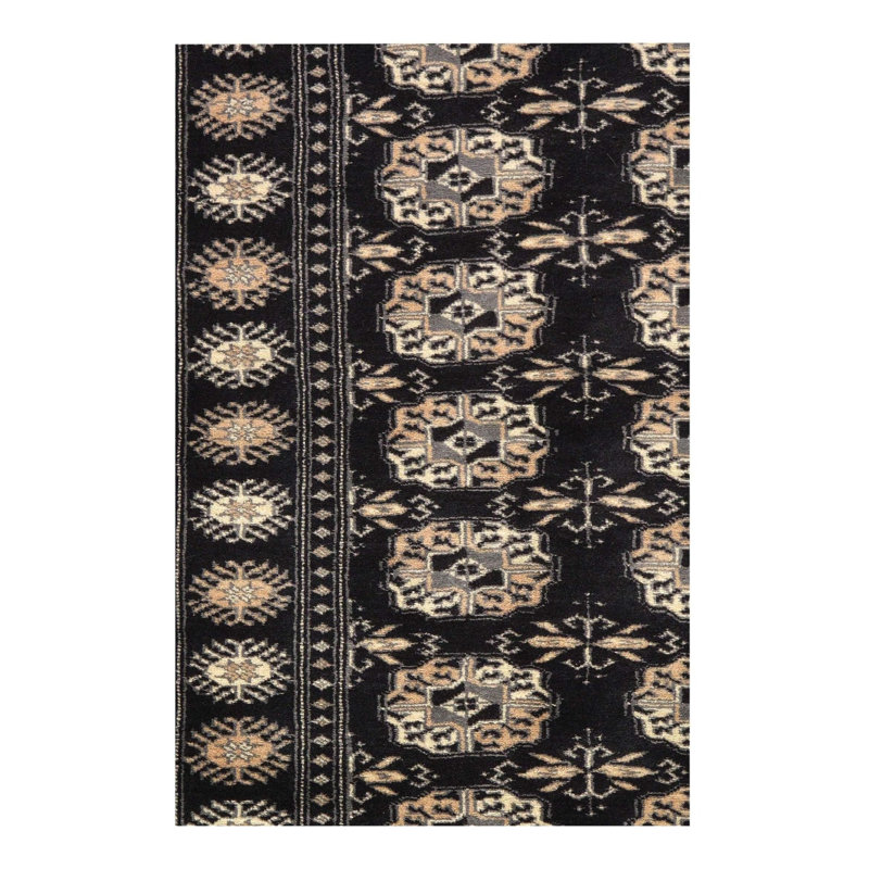 Wool Oriental Area Rug in Black