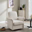Fauteuil d'appoint pivotant moderne pour adultes, fauteuil en tonneau avec base en bois et sièges d'appoint-614442388