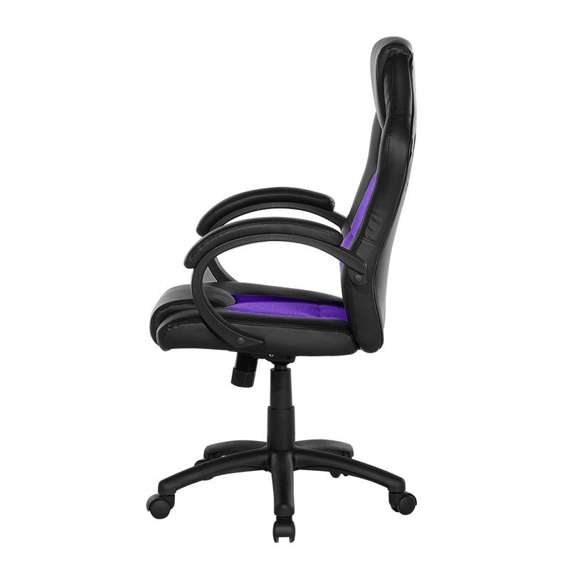 Symple Stuff Faux Leather Swiveling PC & Racing Game Chair, Purple/Black
