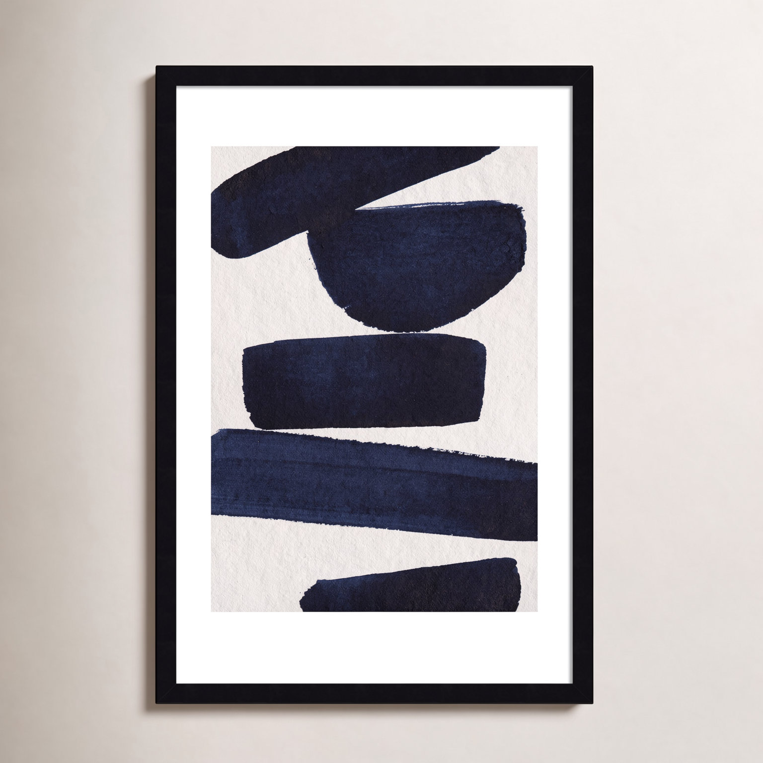 Japandi 5 by Simon West, Black, 25.6" H x 17.4" W x 0.88" D