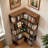 6 Tier Corner Bookshelf,66" Tall L Shaped Bookshelf With Baffle,Wooden Bookcase With Open Shelf Units