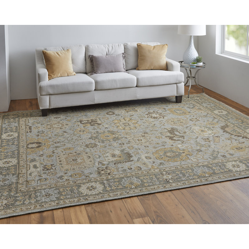 Corbitt Hand Knotted Wool Oriental Area Rug, Rectangle 9'6" x 13'6"
