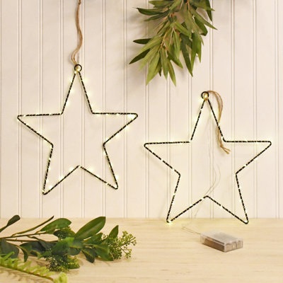 Battery Operated LED Lighted Metal Stars