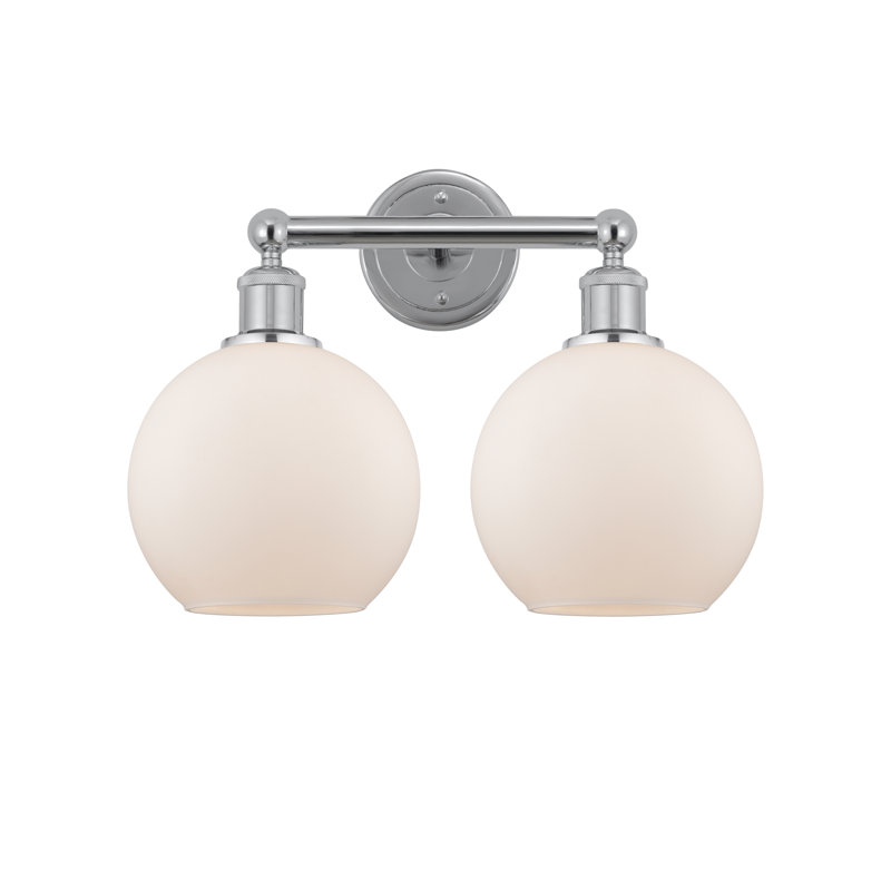 Ellington 2 - Light Dimmable Vanity Light, Matte White, Polished Chrome