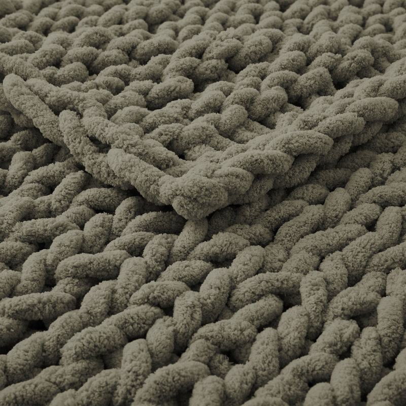 Jeté en laine Peace Nest Chunky Knit, Sage
