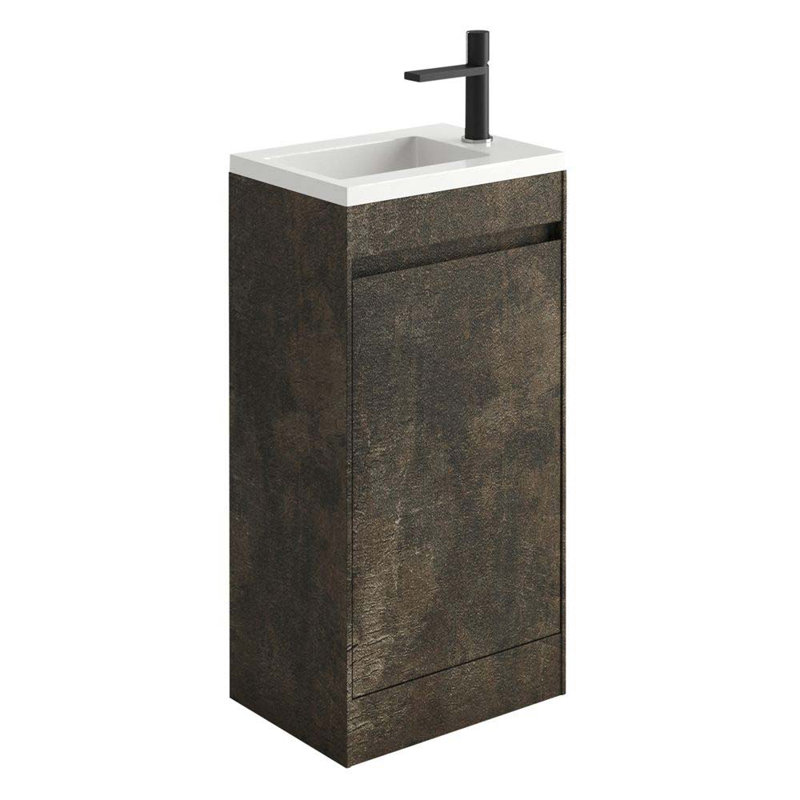 Santiago 450mm Single Bathroom Vanity with Integrated Resin Basin, Brown