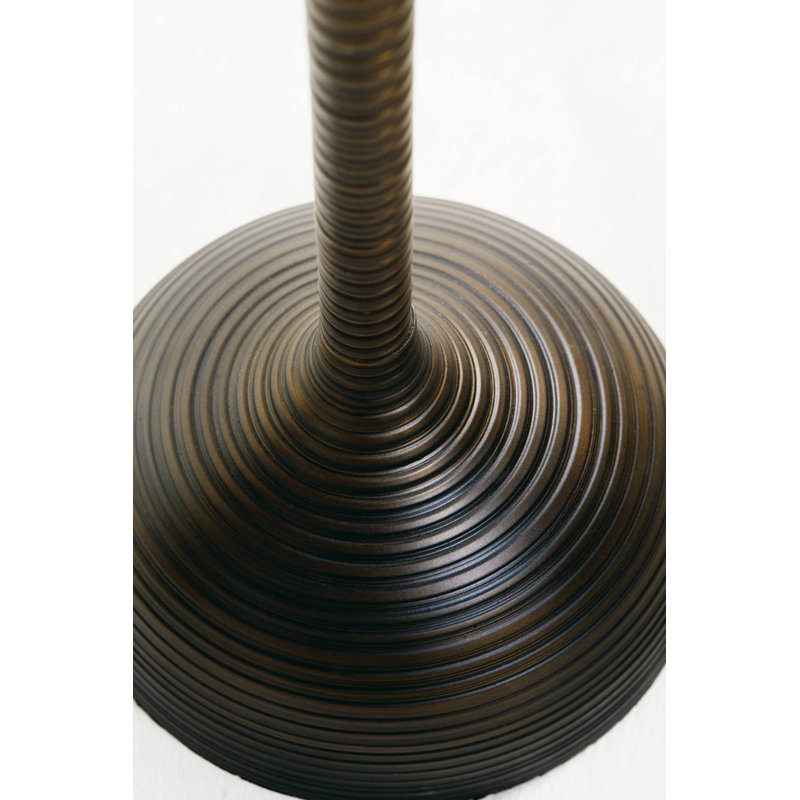 Transitional Cast Aluminum Bronze Round Side Table - 10"x24"
